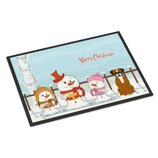 Carolines Treasures Merry Christmas Carolers Flashy Fawn Boxer Indoor or Outdoor Mat, 24 x 0.25 x 36 in. BB2447JMAT - main